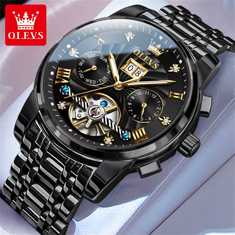 Classic Men'S Watches Tourbillon Multi-Function Full Automatic Men Watch High End Male Wristwatches