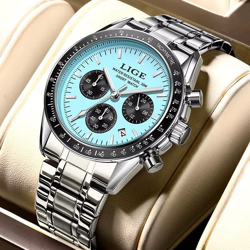 Top Brand Luxury Quartz Men'S Watches Fashion Business Waterproof Stainless Watch for Men Casual Calendar Wristwatch Clocks