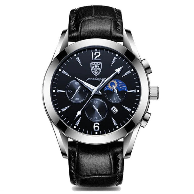 POEDAGAR 2021 Fashion Leather Mens Watches Casual Sporttop Brand Luxury Quartz Clock Student Gift Wristwatch Relogio Masculino