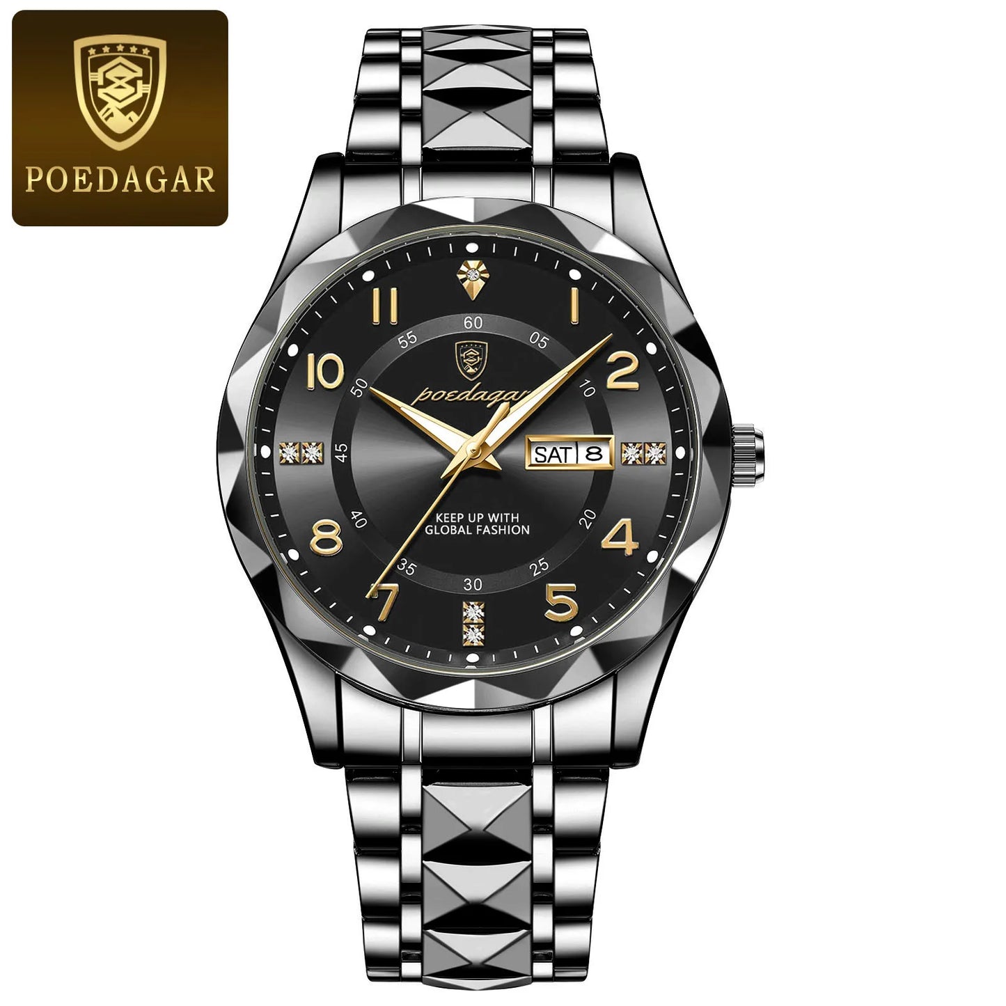 Luxury Men Quartz Watch Waterproof Date Week Luminous Wristwatch Stainless Steel Men'S Watches Male Clock Sports Reloj