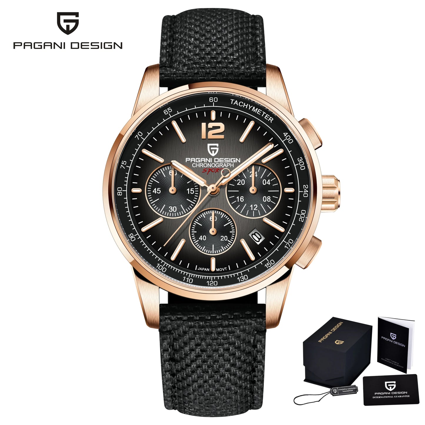 2024 New Luxury Fashion Casual Men Quartz Watches VK63 100M Water Resistant Sapphire Glass Stainless Steel Watches