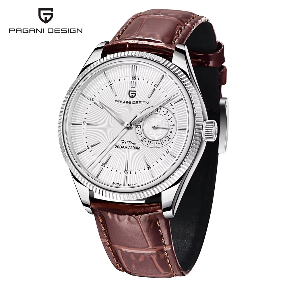 New Men Quartz Wristwatches Luxury Sapphire Glass Business Watches 200M Waterproof Stainless Steel Watch for Men