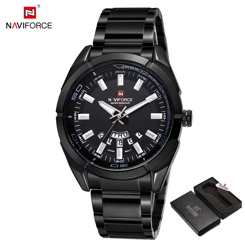 Classic Casual Watch for Men Stainless Teel Sport Waterproof Male Watches Quartz Date Display Clock Relogio Masculino