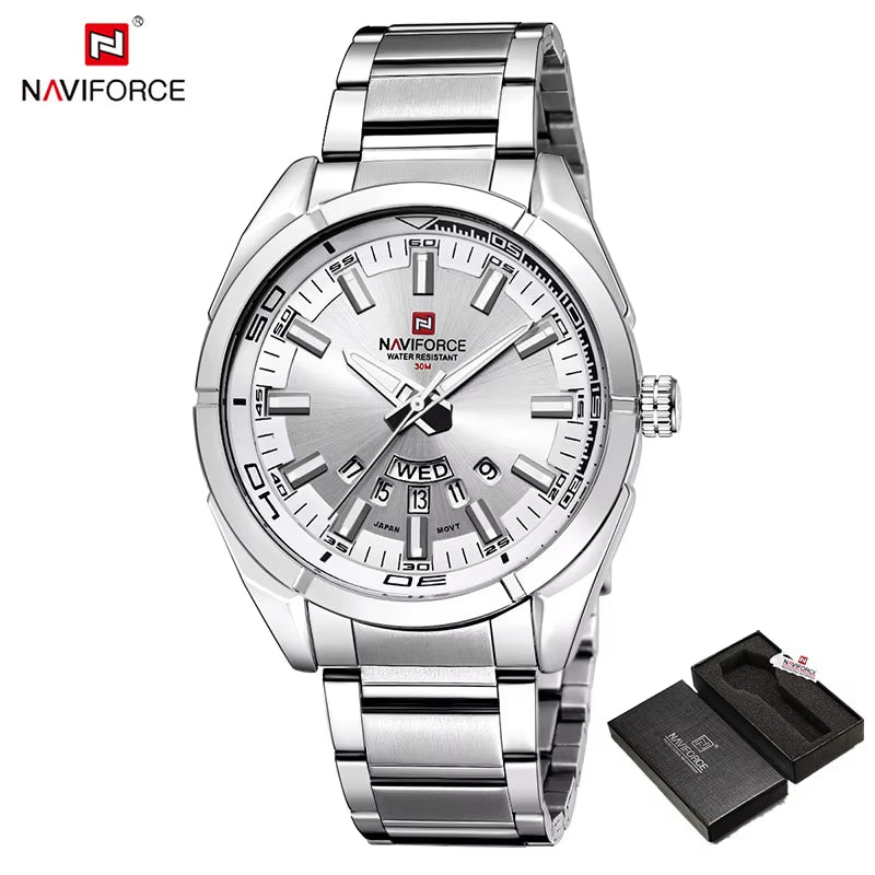 Classic Casual Watch for Men Stainless Teel Sport Waterproof Male Watches Quartz Date Display Clock Relogio Masculino