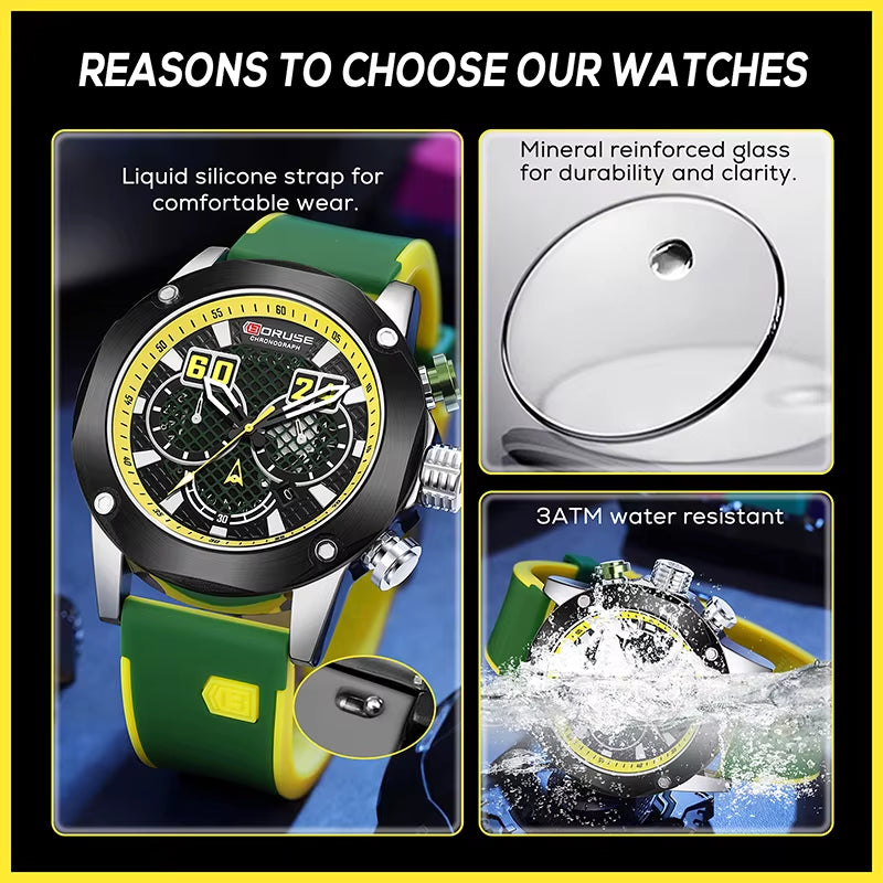 Watches for Mens Quartz Wristwatch Chronograph Mens Watches Clock Watch for Men Classic with Box Relogio Masculino