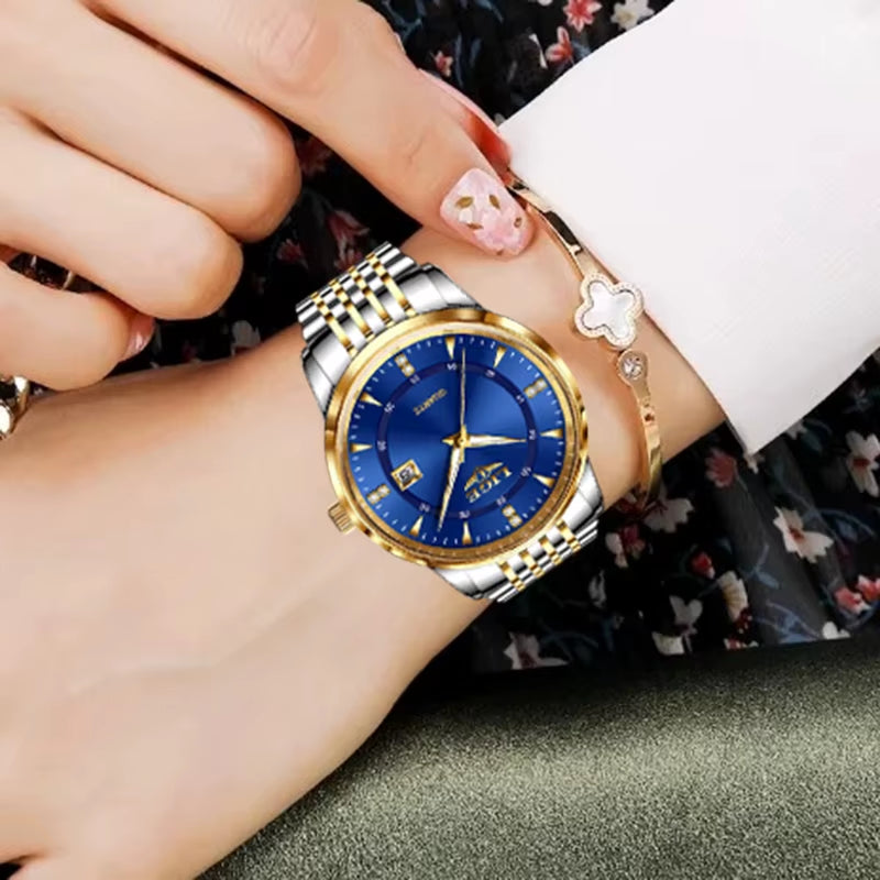New Gold Watch Women Watches Ladies Creative Steel Women'S Bracelet Watches Fashion Waterproof Chronograph Relogio Feminino