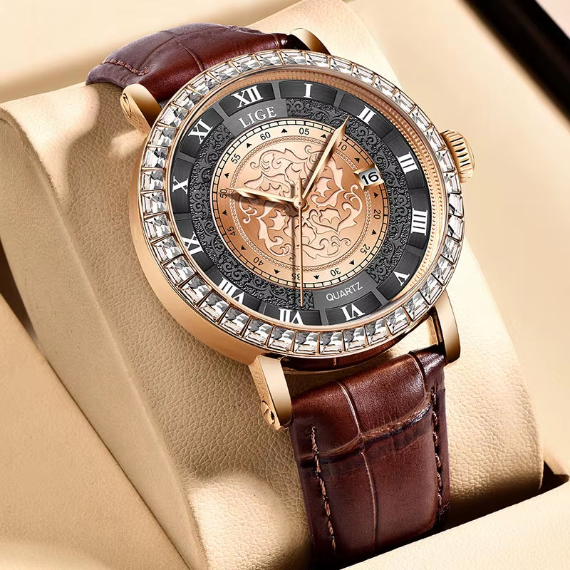 Top Luxury Fashion Vintage Watch for Women Waterproof Leather Strap Bracelet Ladies Watches Quartz Woman Clocks Reloj Mujer