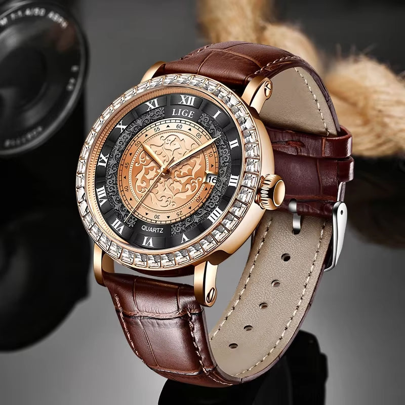Top Luxury Fashion Vintage Watch for Women Waterproof Leather Strap Bracelet Ladies Watches Quartz Woman Clocks Reloj Mujer