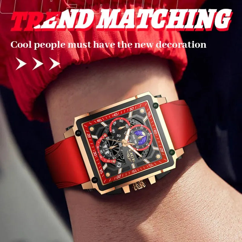 2024  Men Watches Chronograph Top Brand Luxury Silicone Sport Wristwatch Business Quartz Clock Waterproof Watch Montre Homme