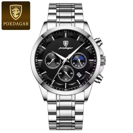 Luxury Man Wristwatch Sports Leather Men Quartz Watch Waterproof Luminous Calendar Chronograph Men'S Watches Male Clock