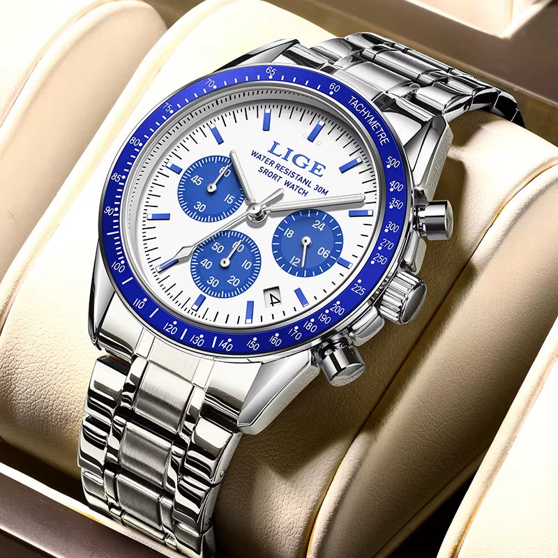 Top Brand Luxury Quartz Men'S Watches Fashion Business Waterproof Stainless Watch for Men Casual Calendar Wristwatch Clocks