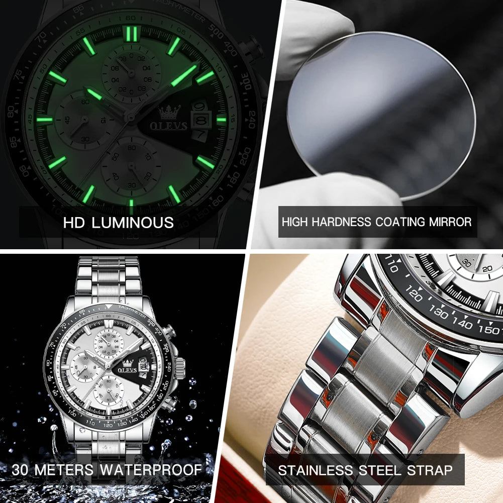 Original Quartz Watch for Men Chronograph Waterproof Men Wristwatch Fashion Business Men'S Watches 2023 Trend