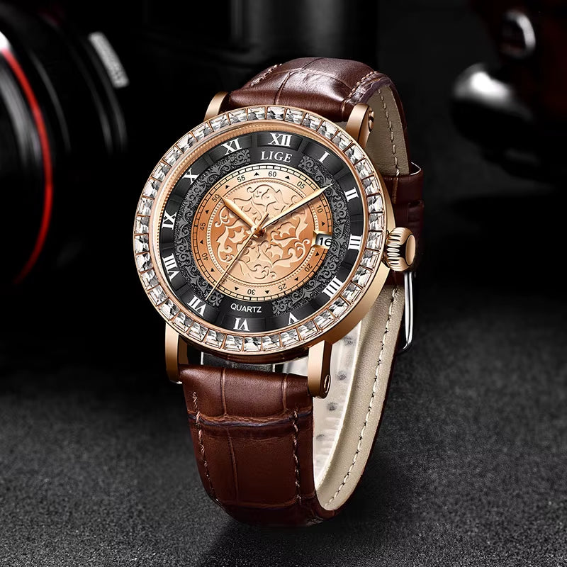 Top Luxury Fashion Vintage Watch for Women Waterproof Leather Strap Bracelet Ladies Watches Quartz Woman Clocks Reloj Mujer