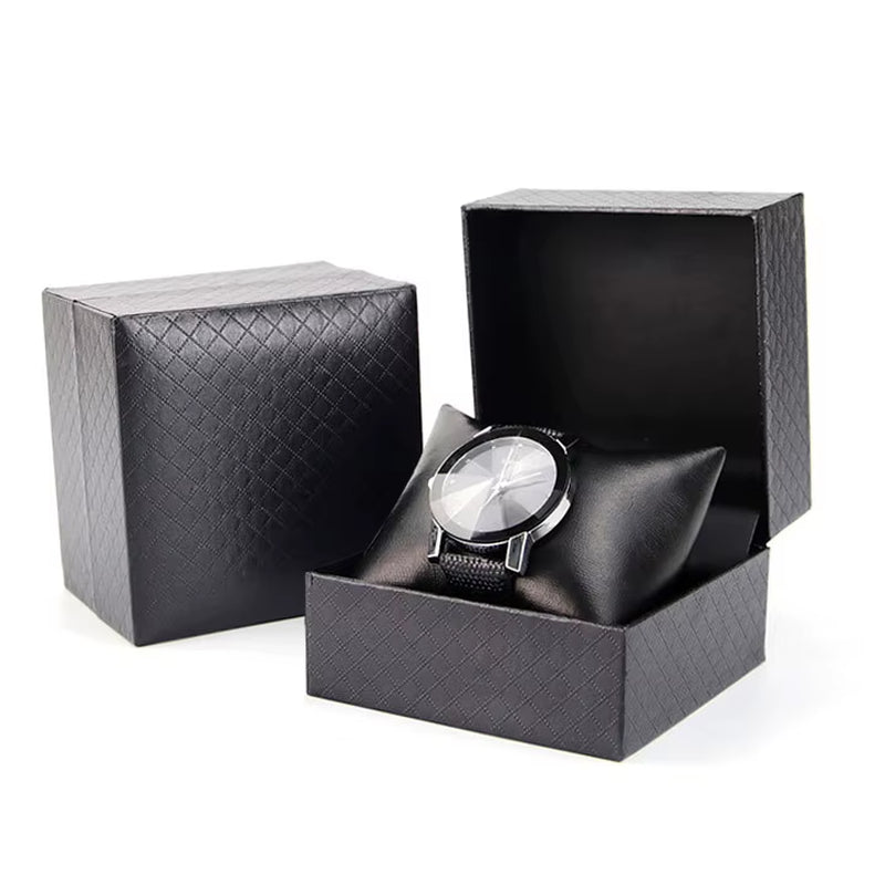 Large 6/10/12 Grids PU Leather Watch Box Storage Professional Holder Organizer for Watches Jewelry Boxes Case Display Black