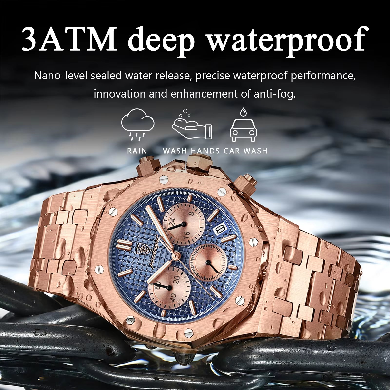 Men'S Watches Fine Steel Fashion Original Quartz Watch for Man Waterproof Luminous Date Chronograph Luxury Wristwatch