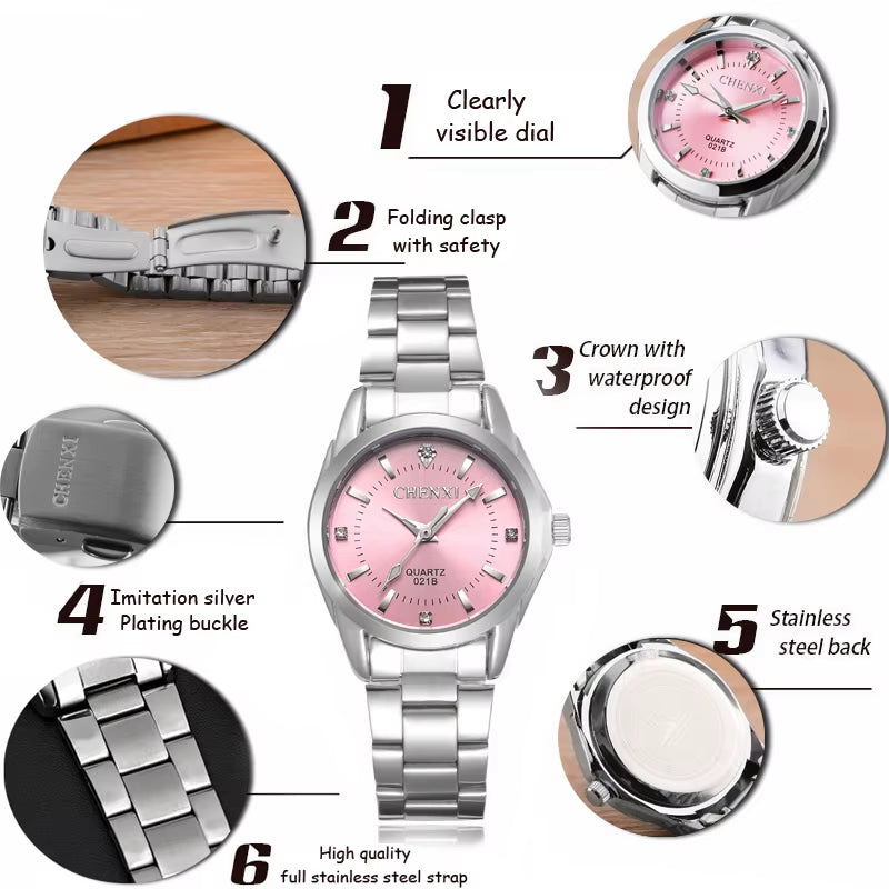 Lady Rhinestone Fashion Watch Women Quartz Watch Women'S Wrist Watches Female Dress Clock Xfcs Relogio Feminino