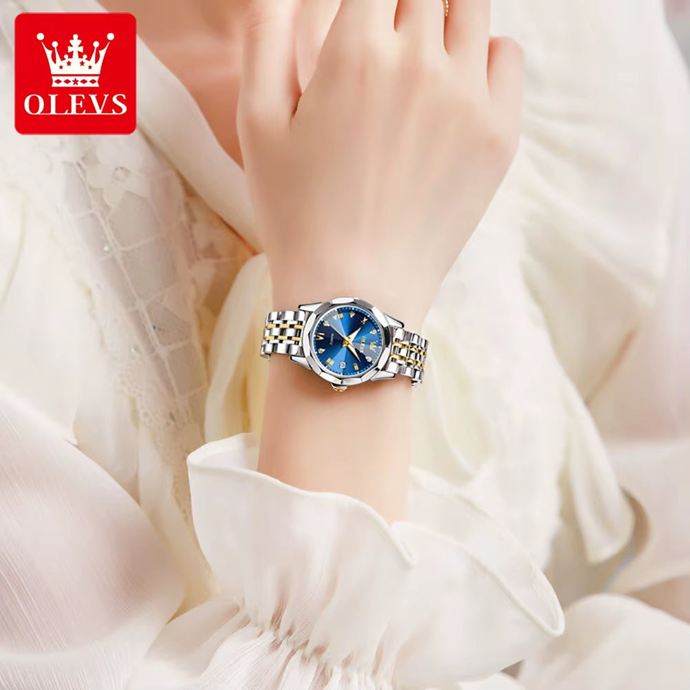 Top Brand Women'S Watches Elegant Rhombus Mirror Original Quartz Ladies Wristwatch Stainless Waterproof Diamond Wristwatch