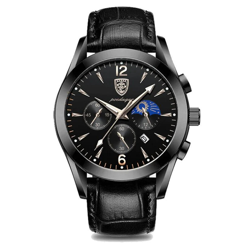 POEDAGAR 2021 Fashion Leather Mens Watches Casual Sporttop Brand Luxury Quartz Clock Student Gift Wristwatch Relogio Masculino