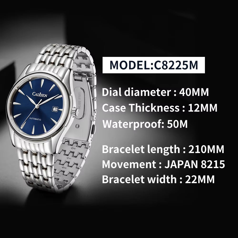 2024 New 40Mm Men'S Automatic Machinery Watches Stainless Steel AR Sapphire MIYOTA 8215 Business Watches Watch for Men