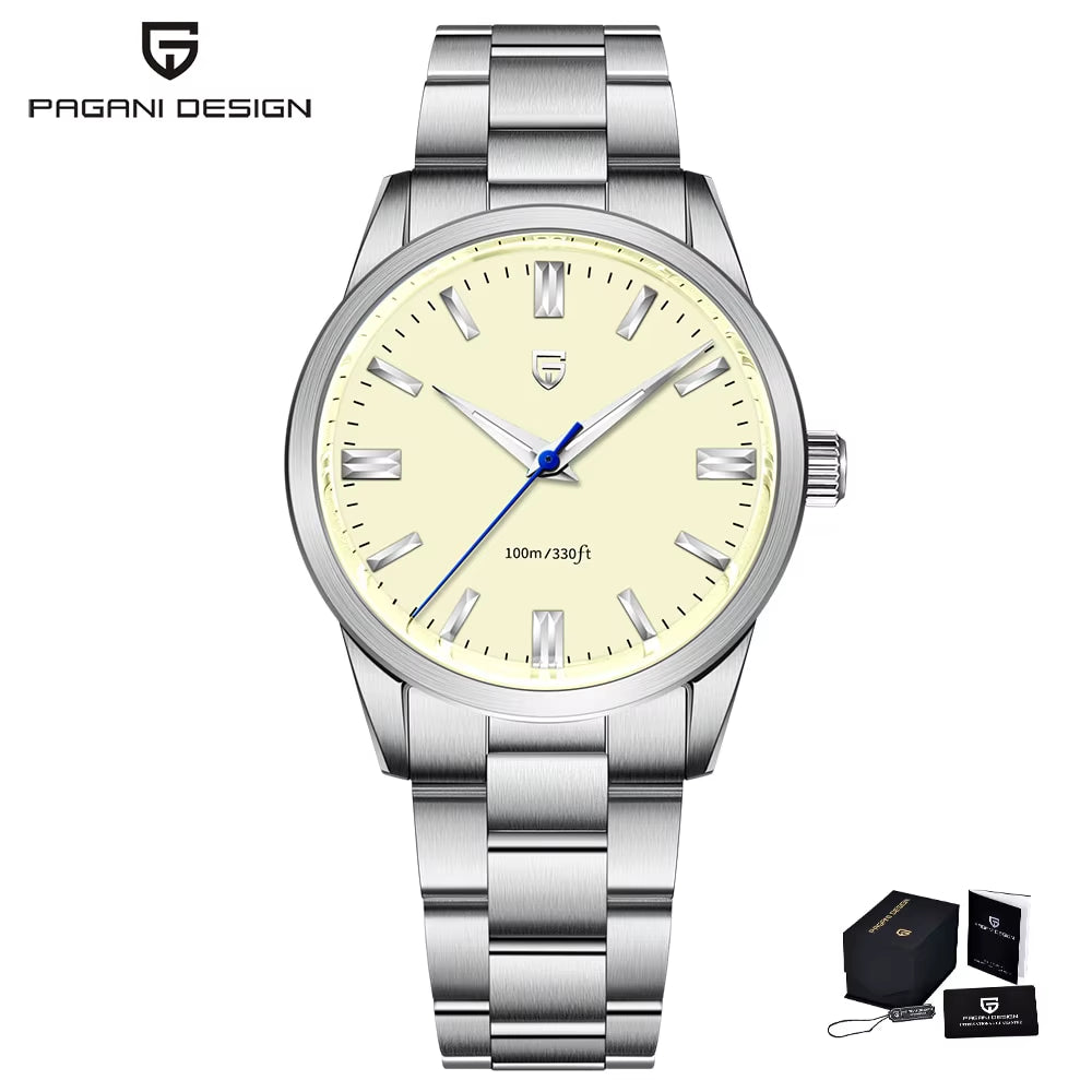 PAGANI DESIGN 2024 New 38Mm Men'S Quartz Watches Stainless Steel AR Coating Sapphire VH31 Business Sports Watches Watch for Men