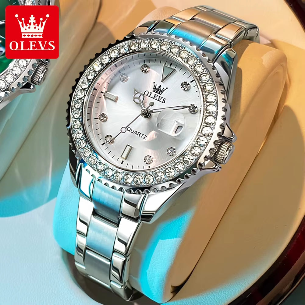 9945 Full Diamond Women'S Watches Date High Quality Elegant Ladies Watch Waterproof Quartz Wristwatch for Women Girl Watch