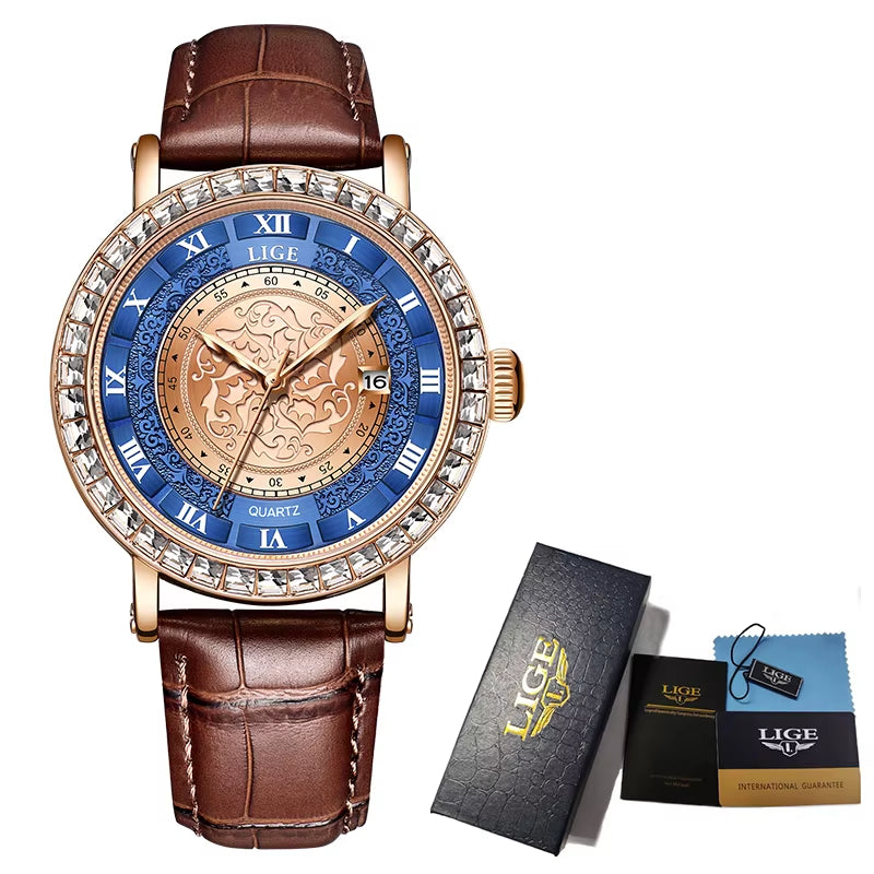 Top Luxury Fashion Vintage Watch for Women Waterproof Leather Strap Bracelet Ladies Watches Quartz Woman Clocks Reloj Mujer