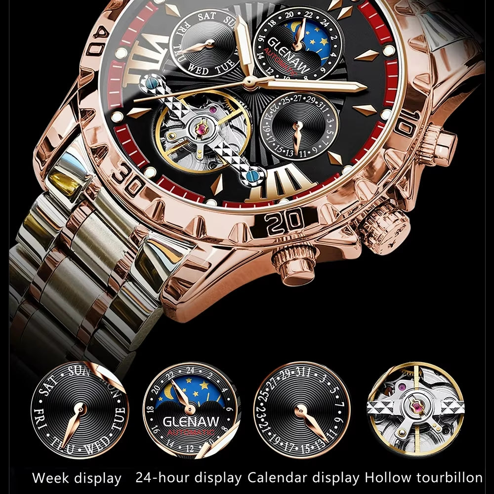 Design Mens Watches Top Brand Luxury Fashion Business Automatic Watch Men'S Waterproof Mechanical Watch Montre Homme