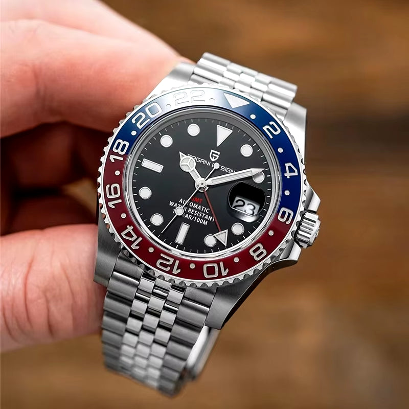 V3 Version GMT Watches Men'S Luxury Sapphire Automatic Mechanical Watch 40MM Stainless Steel Waterproof Watch