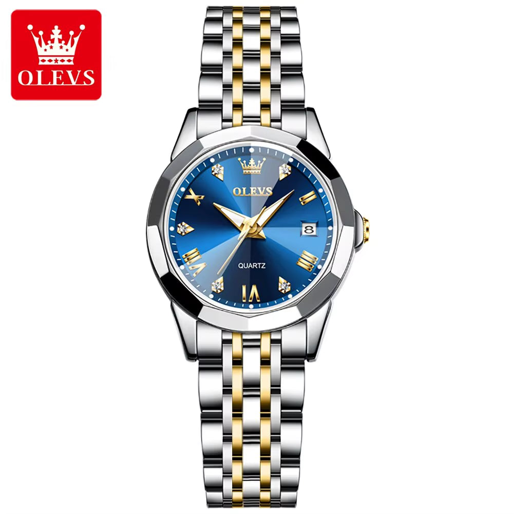 Top Brand Women'S Watches Elegant Rhombus Mirror Original Quartz Ladies Wristwatch Stainless Waterproof Diamond Wristwatch