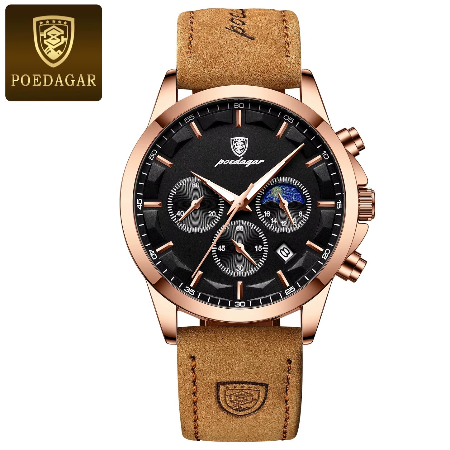 Luxury Man Wristwatch Sports Leather Men Quartz Watch Waterproof Luminous Calendar Chronograph Men'S Watches Male Clock