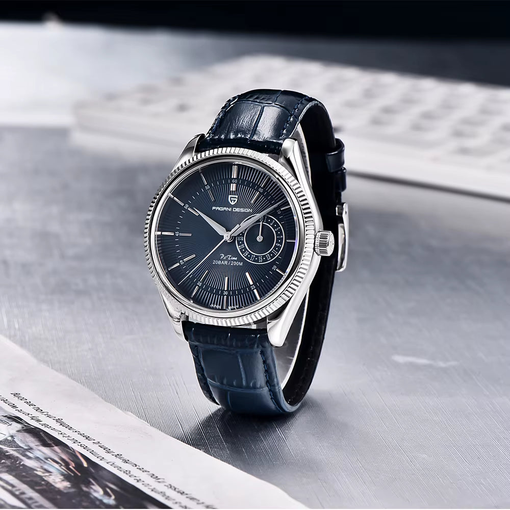 New Men Quartz Wristwatches Luxury Sapphire Glass Business Watches 200M Waterproof Stainless Steel Watch for Men
