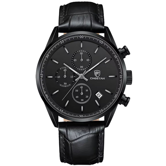 New Fashion Men Watch  Waterproof Quartz Chronograph Sport Wristwatch Leather Business Casual Male Clock Auto Date