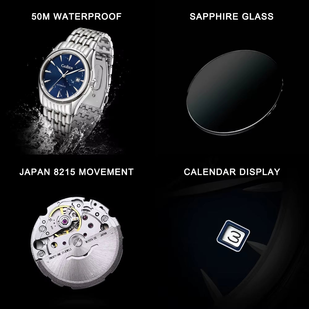 2024 New 40Mm Men'S Automatic Machinery Watches Stainless Steel AR Sapphire MIYOTA 8215 Business Watches Watch for Men