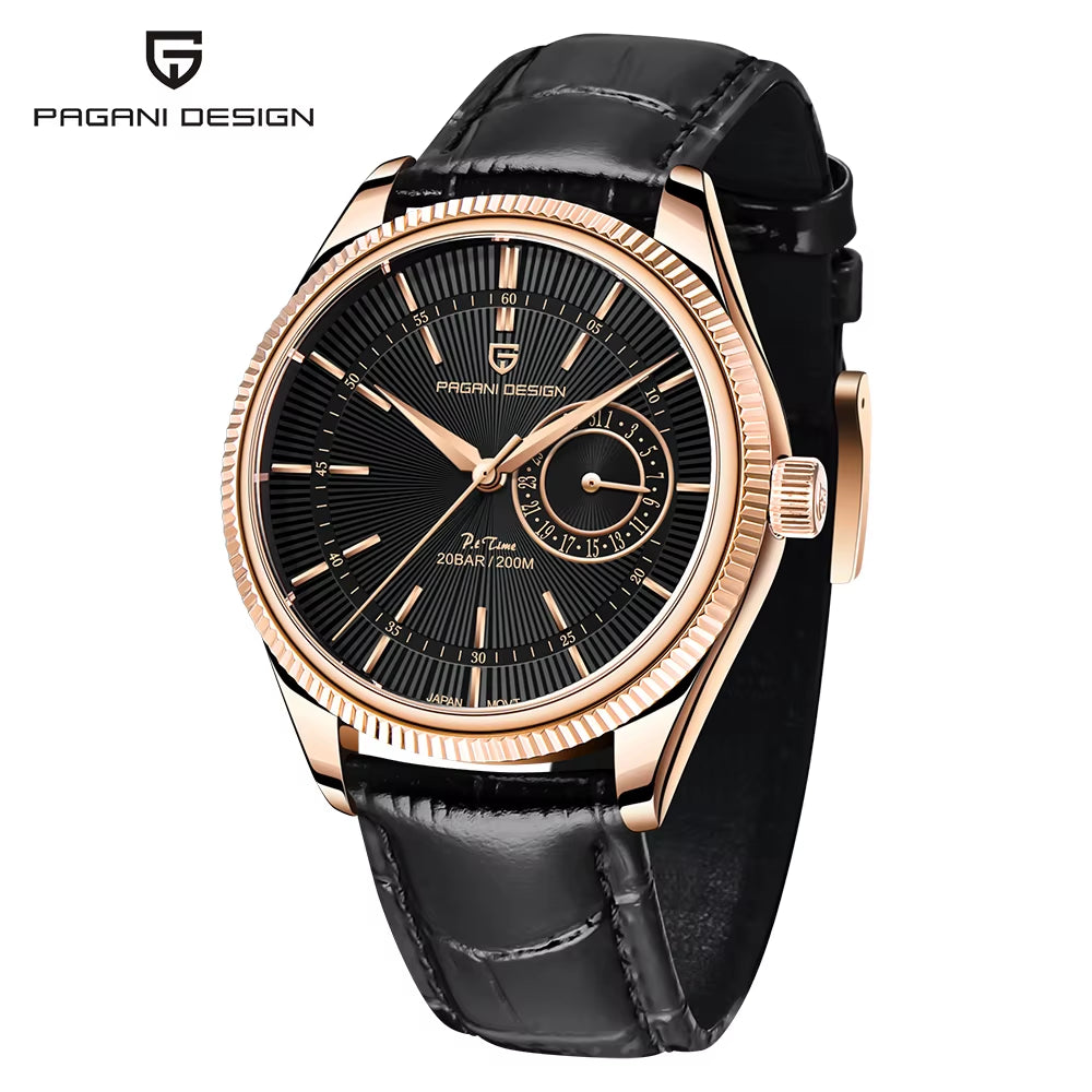 New Men Quartz Wristwatches Luxury Sapphire Glass Business Watches 200M Waterproof Stainless Steel Watch for Men