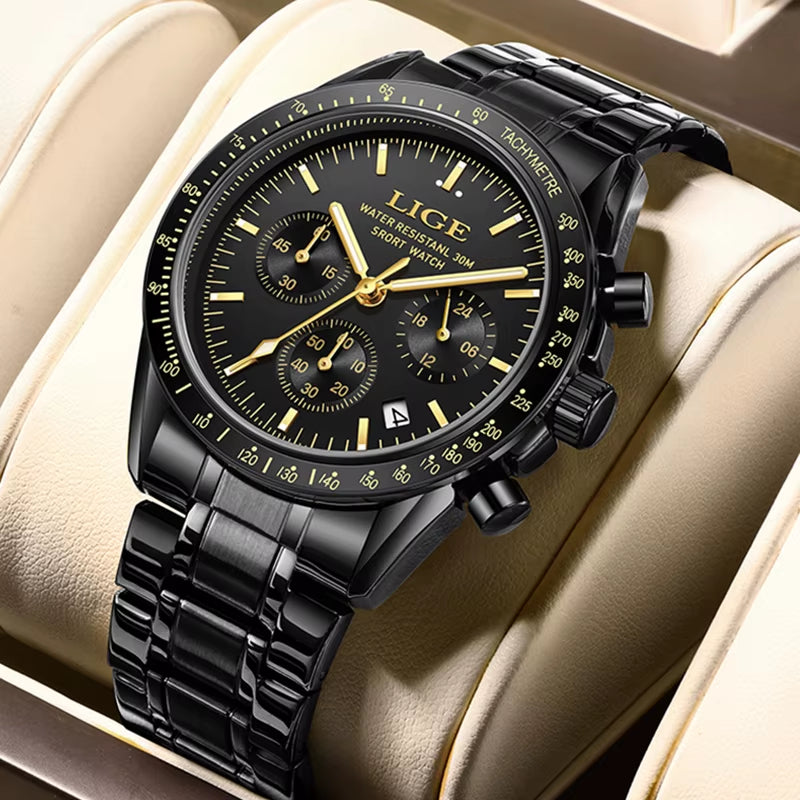 Top Brand Luxury Quartz Men'S Watches Fashion Business Waterproof Stainless Watch for Men Casual Calendar Wristwatch Clocks