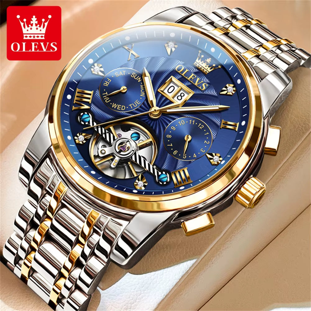 Classic Men'S Watches Tourbillon Multi-Function Full Automatic Men Watch High End Male Wristwatches