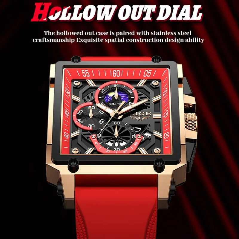 2024  Men Watches Chronograph Top Brand Luxury Silicone Sport Wristwatch Business Quartz Clock Waterproof Watch Montre Homme