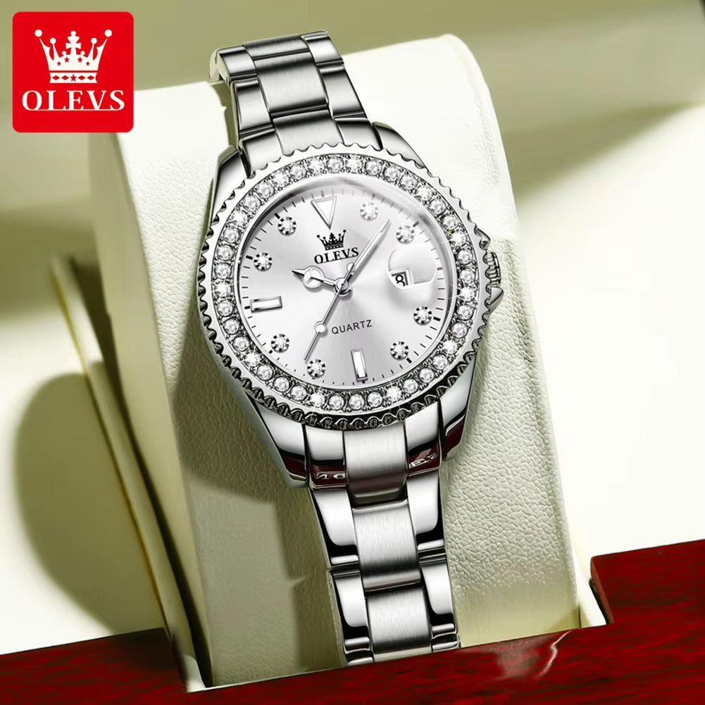 9945 Full Diamond Women'S Watches Date High Quality Elegant Ladies Watch Waterproof Quartz Wristwatch for Women Girl Watch