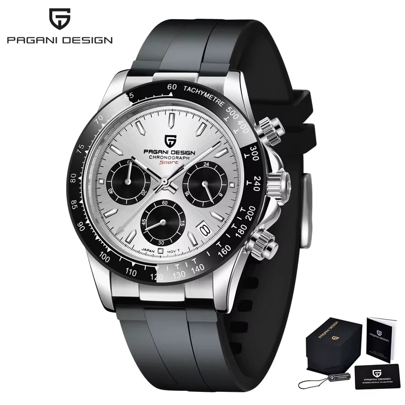 PAGANI DESIGN 2024 New Men Sports Quartz Watches Sapphire Stainless Steel Top Brand Luxury Watch Chronograph VK63 Reloj Hombre