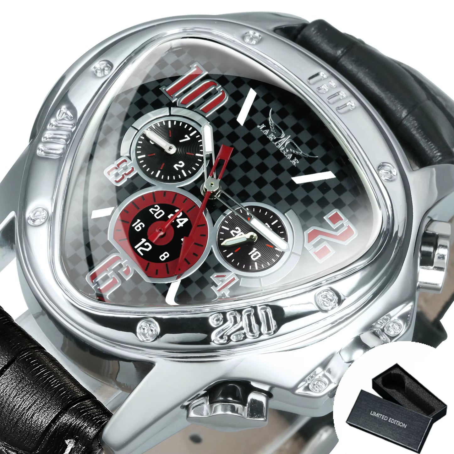 Triangle Sports Watches for Men Multifunction Racing Pilot Automatic Watch Luxury Brand Leather Belt Luminous Male Clock