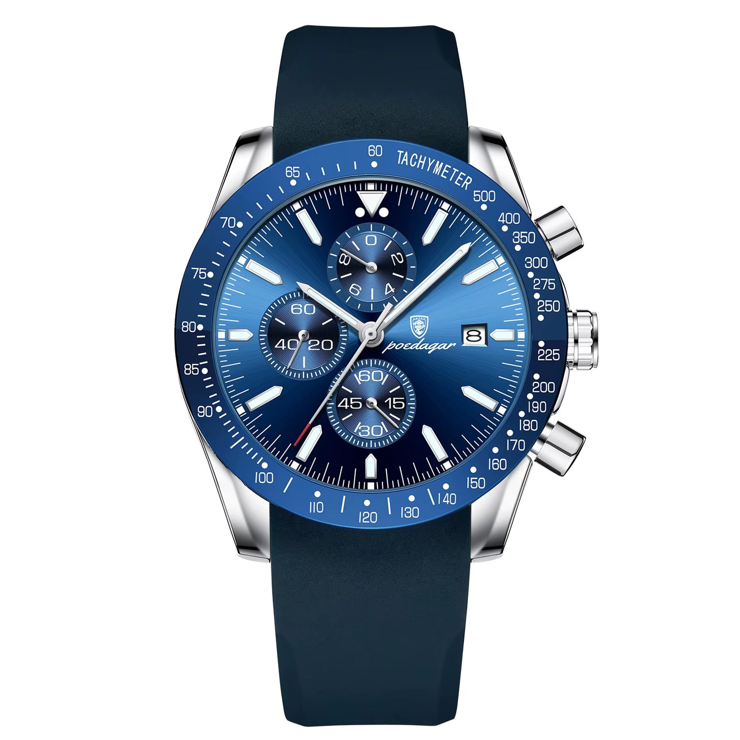 Luxury Casual Sport Watch Top Brand Creative Chronograph Silicone Strap Date Luminous Waterproof Men Watches Male Clock